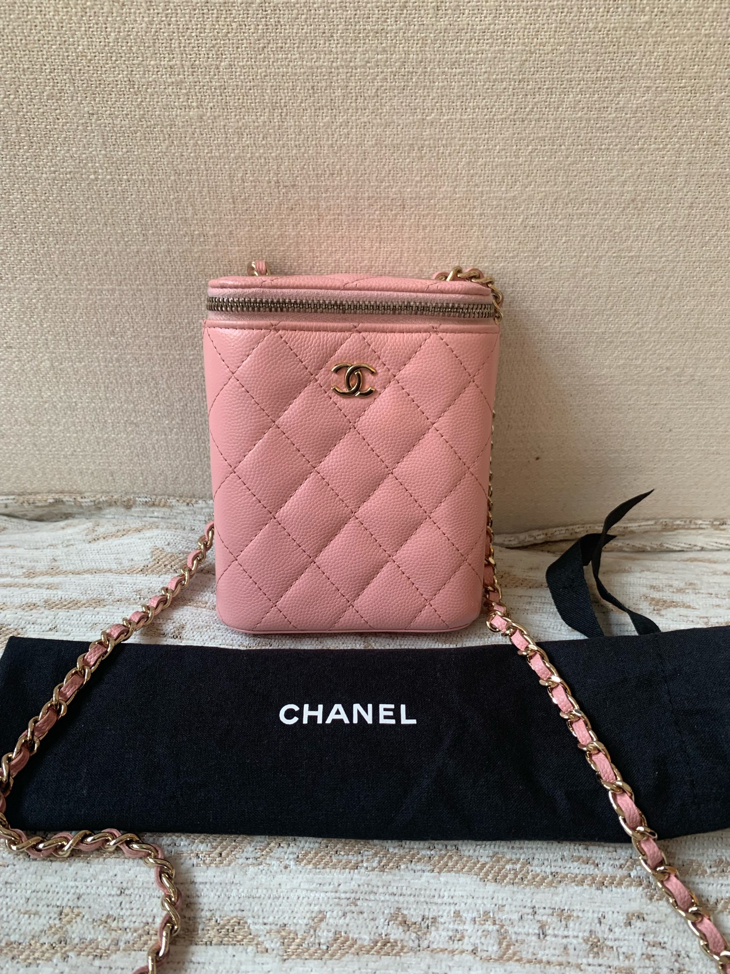 Chanel Pink Caviar Leather Mini Box Bag